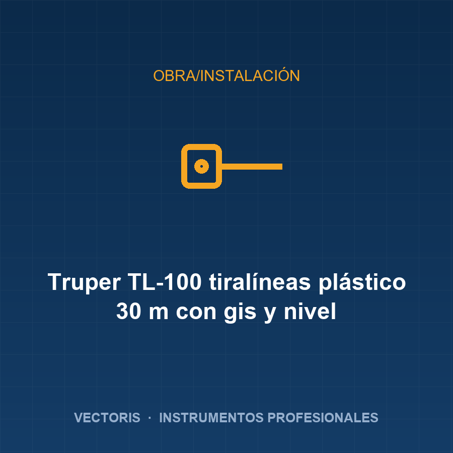 Truper TL-100 tiralíneas plástico 30 m con gis y nivel